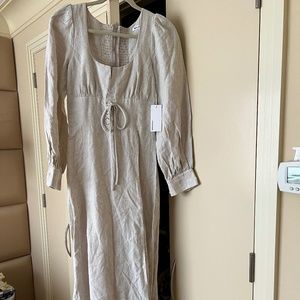 Reformation Anton Linen Dress, Size 6, tags on